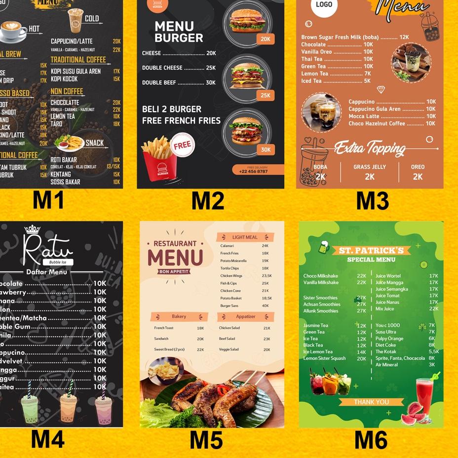 

ぐ BUKU MENU ANTI AIR / DAFTAR MENU / DAFTAR HARGA MAKANAN MINUMAN / CAFE CAFFE KAFE KEDAI WARUNG RESTORAN LESEHAN ANGKRINGAN / PRICE LIST ㆅ