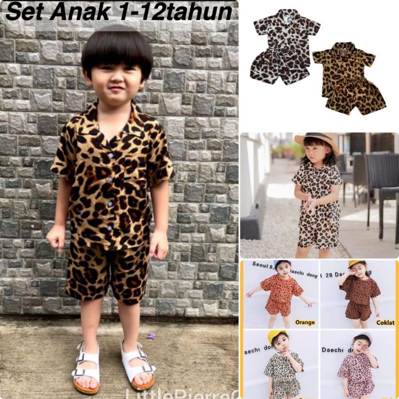 One SET anak rayon leopard macan tiger