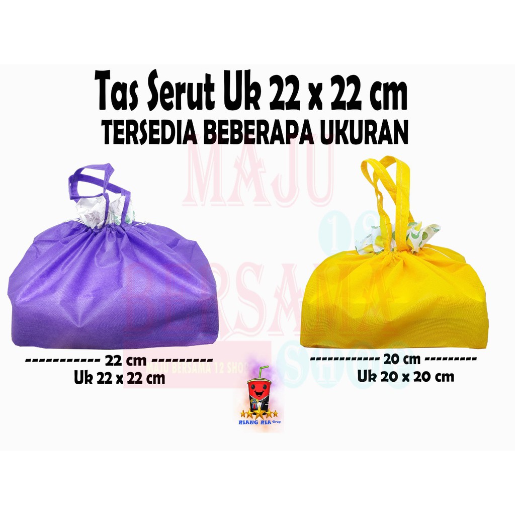 TAS SERUT KAIN UK 22 CM UNTUK DUS MAKANAN / SOUVERNIR ULANG TAHUN @ 12PCS-3