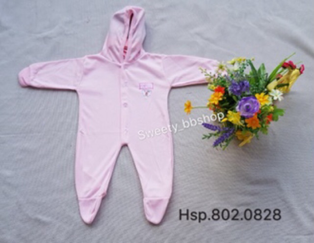 3 pcs Jumper bayi polos lengan panjang kaki tutup kaki buka baby katun