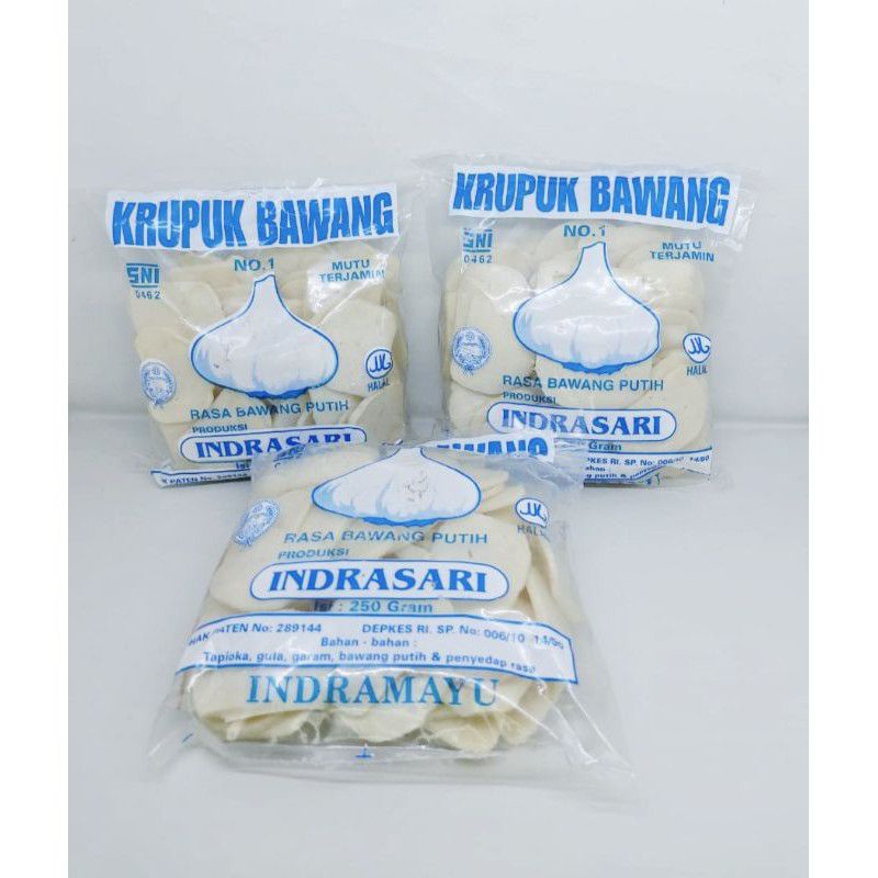 

Kerupuk Bawang Indrasari / Kerupuk Bawang Putih Indrasari Asli Indramayu 250 gram