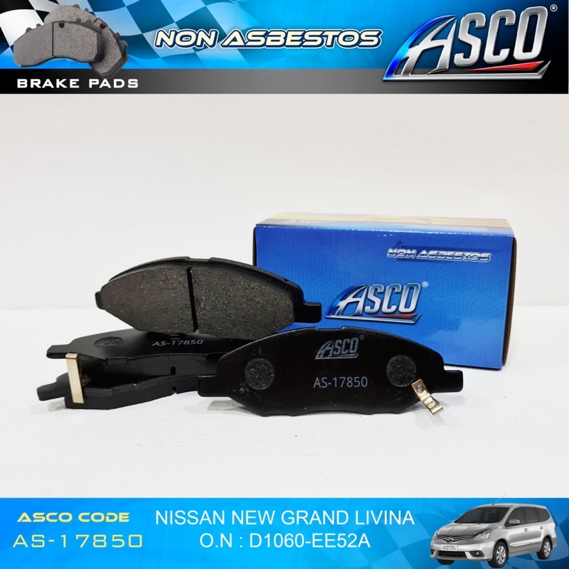 Brake Pad Depan Set Nissan Grand Livina ASCO Part No : AS-17850