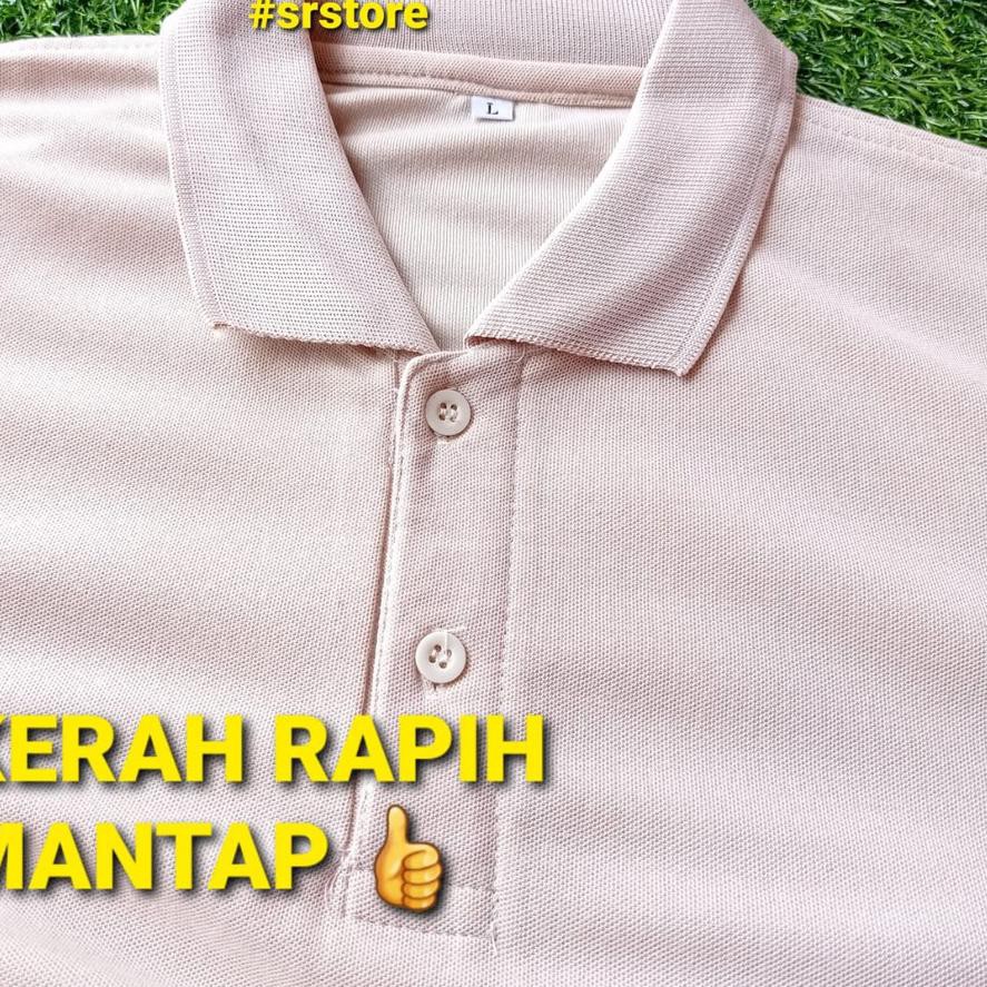 ✹ Kaos polo thsirt baju kerah resmi formal Cream Warna Coklat Muda ♦