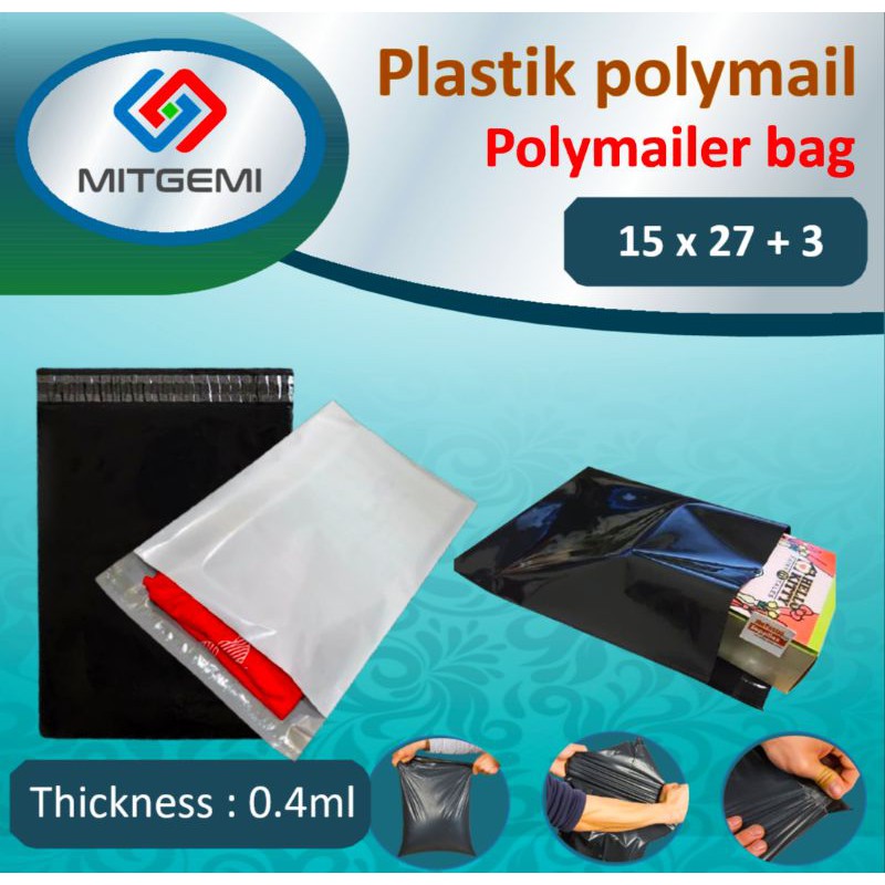 

plastik polymail - amplop polymailer - poly mailer bag uk 15 x 27 + 3 ( 100 pcs )