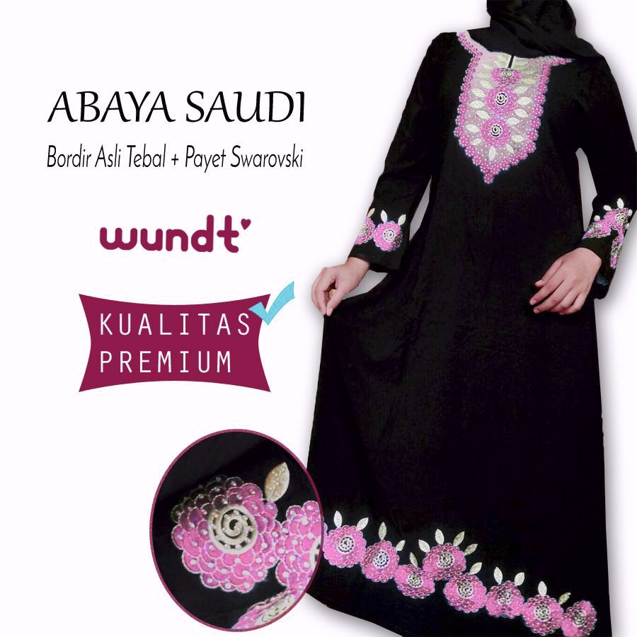 Gamis Hitam Abaya Bahan Jetblack Saudi Motif Shopee Indonesia