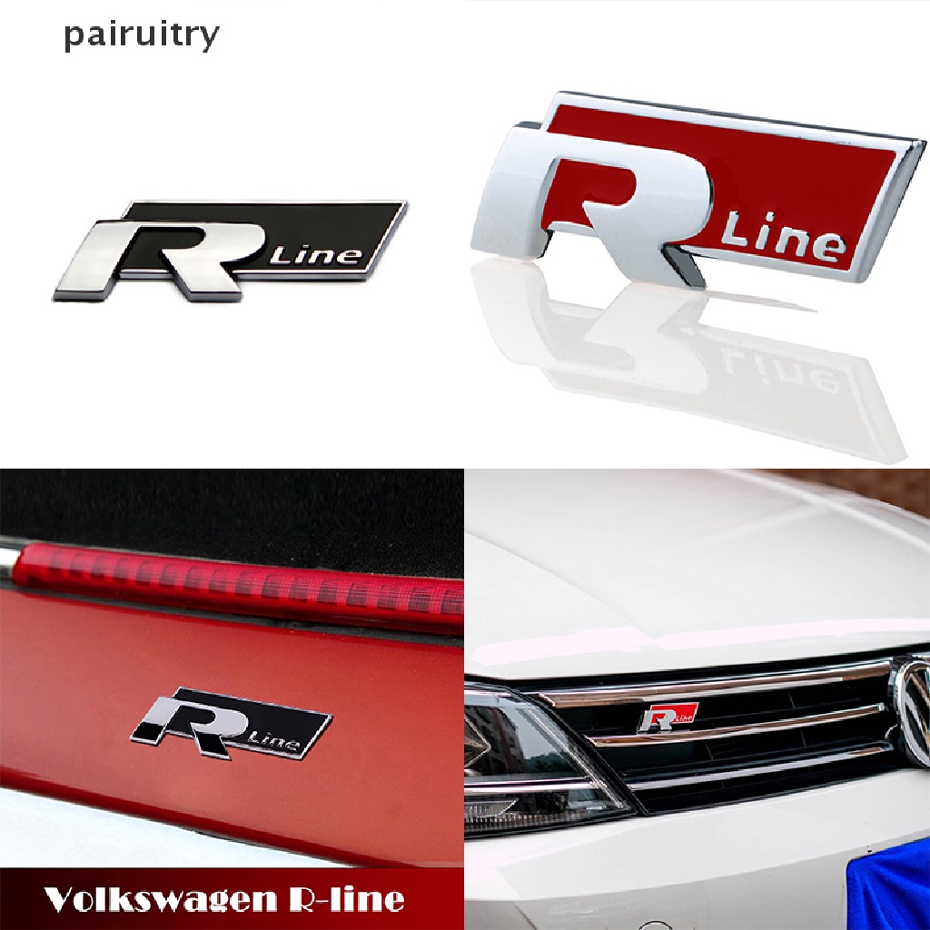 Stiker Emblem / Badge R-LINE Bahan Metal Untuk Bagasi Mobil VW CC GTI Passat PRT