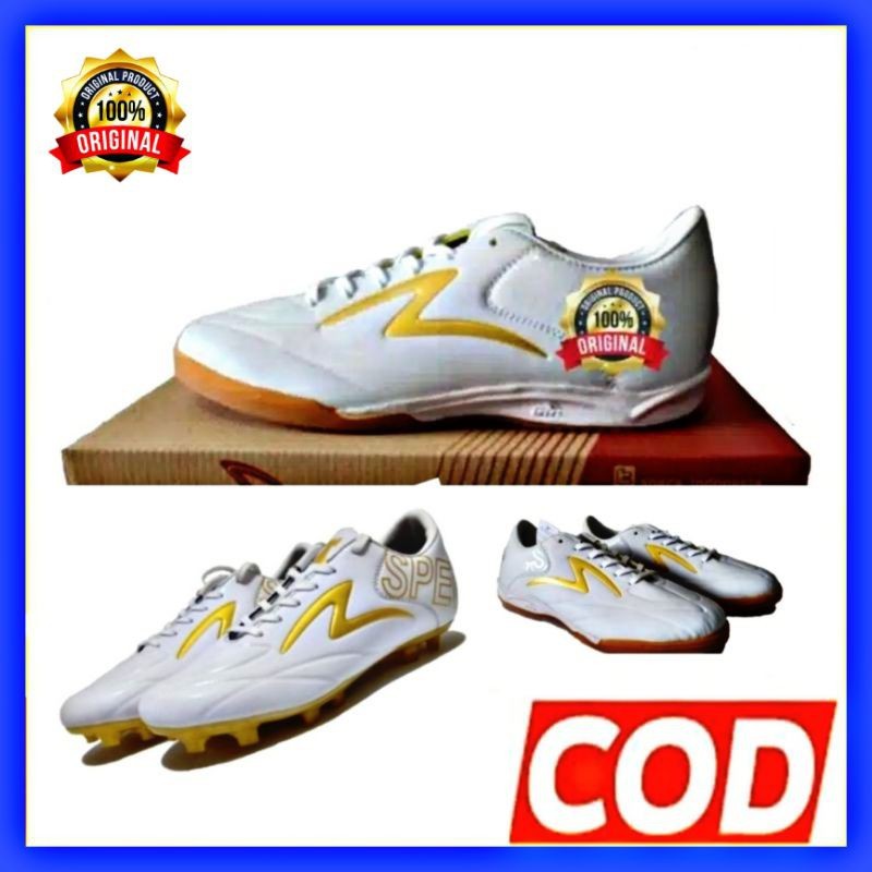 Sepatu Futsal Specs  FG Olahraga sepak bola/football PRP Pria Putih kuning murah original