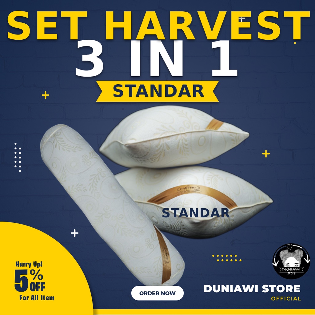 [3PCS] Bantal Guling Tidur Harvest Set Paket (STANDART/MEDIUM)