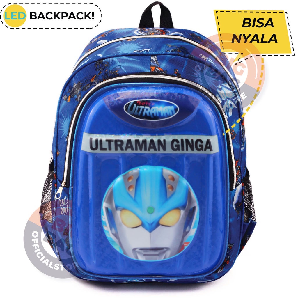 PTS Tas Ransel Timbul - Tas Emboss 4D - LED BACKPACK - RANSEL NYALA - CRACK - Tas Sekolah