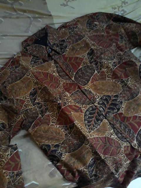 Dwi Sukmo Cabut Sogan Kemeja Batik Pria Katun Cabut Primisima Full Furing