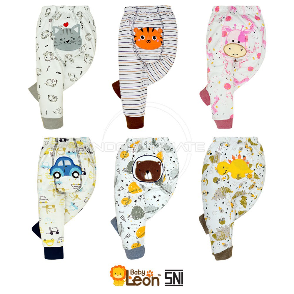 Celana Panjang Anak Bayi Bordir SNI BABY LEON Celana Tidur Piyama Diaper Pants Baby Nebworn GY-S81