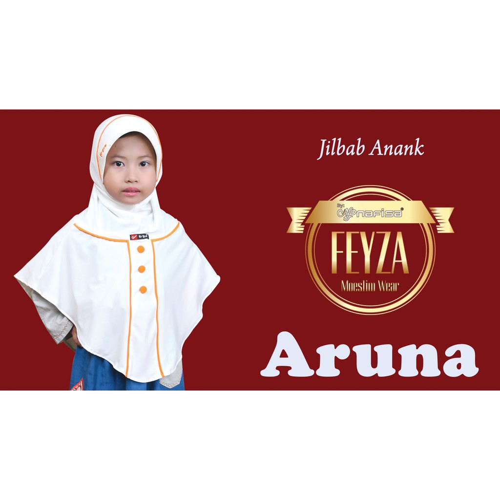 Jilbab Instan Anak Feyza Aruna | Hijab Instan Anak Pad Kerudung Instan Bergo Anak Usia 6 - 9 Tahun