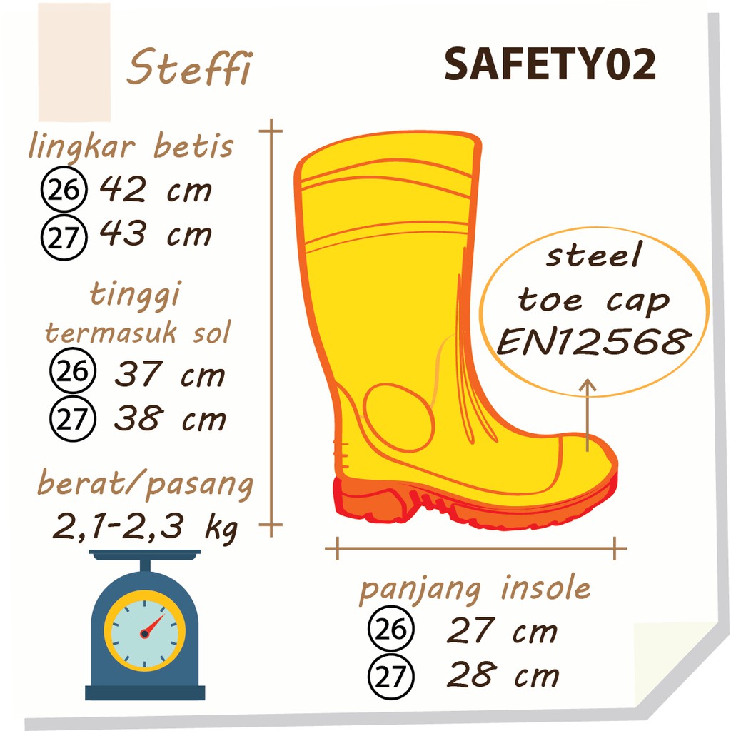 SAFETY 02 hitam | Steffi Boots SEPATU BOOT PROYEK PVC Steel Toe Cap anti air ujung besi kuat tebal