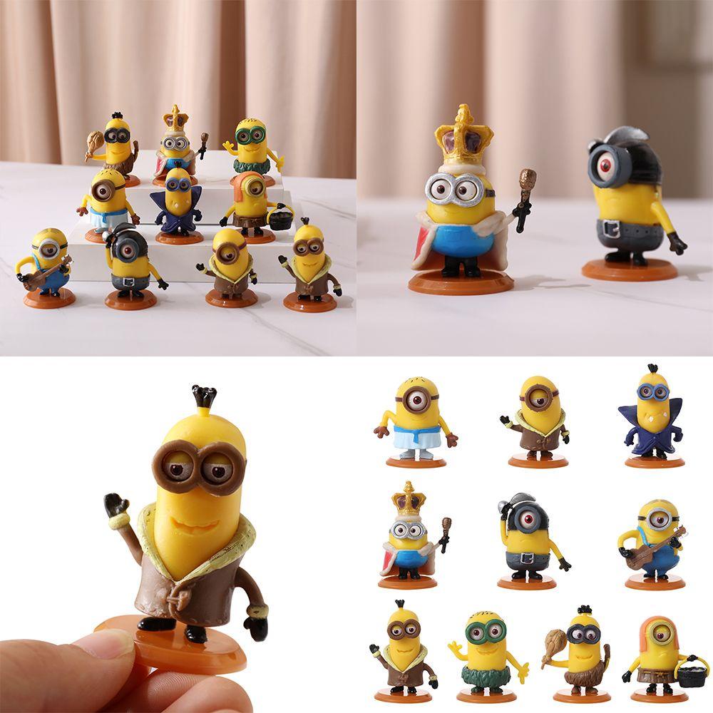 10pcs / set Ornamen Minions Bahan PVC Untuk Dekorasi Rumah