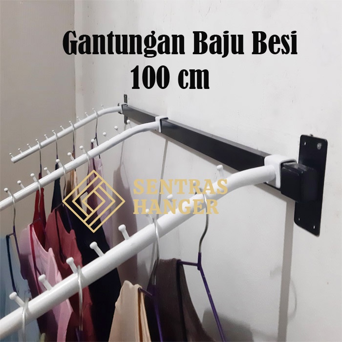 Gantungan Baju Pipa Kotak/Gantungan baju dinding/Gantungan baju Paket 2 in 1/Gantungan baju suling
