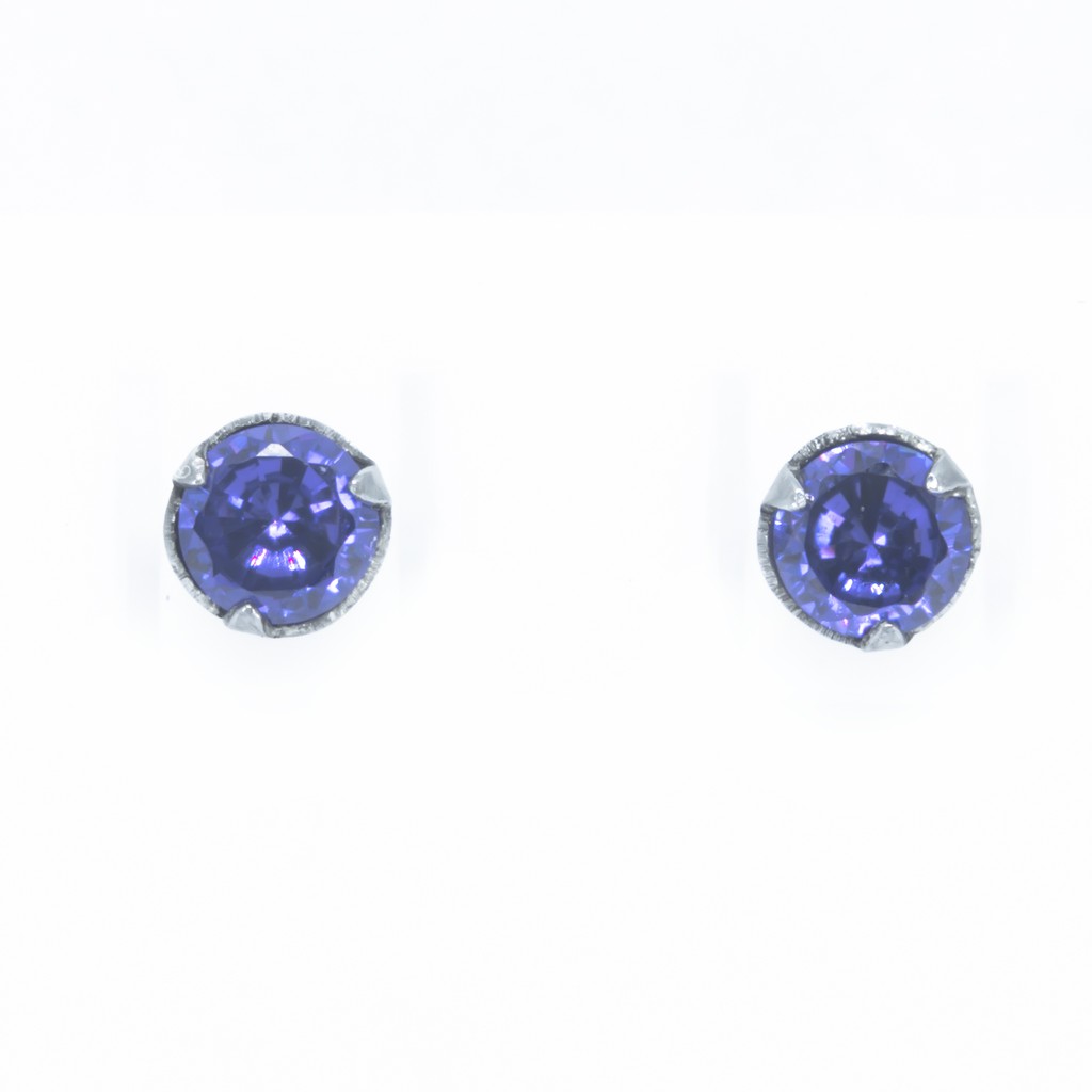 Anting Giwang Tusuk Wanita Perak Garnet / Women Silver Stud Earring AW41