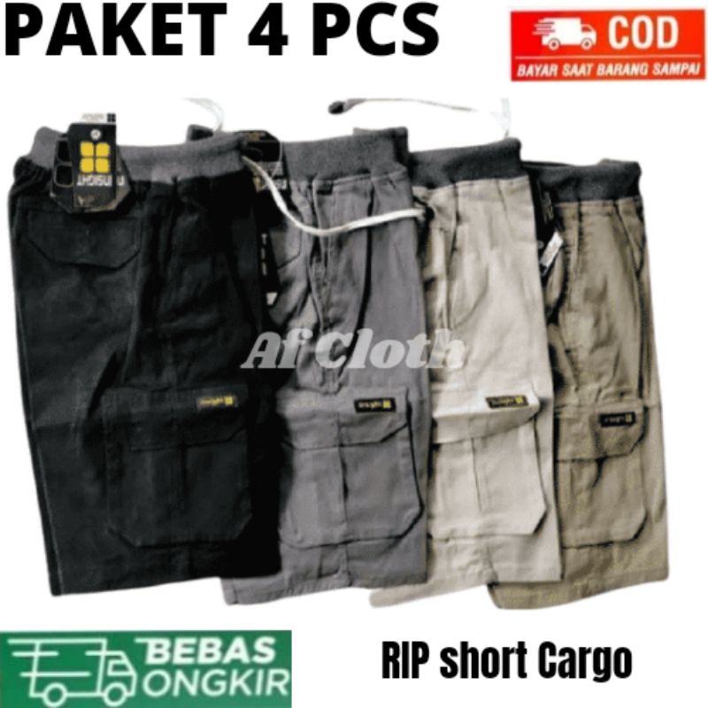4pcs Celana Pendek Pria Cargo Distro Keren Bandung Ori Original Kekinian Terbaru