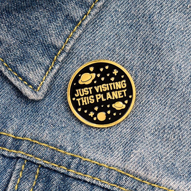 Bros Pin Desain Kartun Planet Gaya Jepang Untuk Aksesoris Sweater Kaos