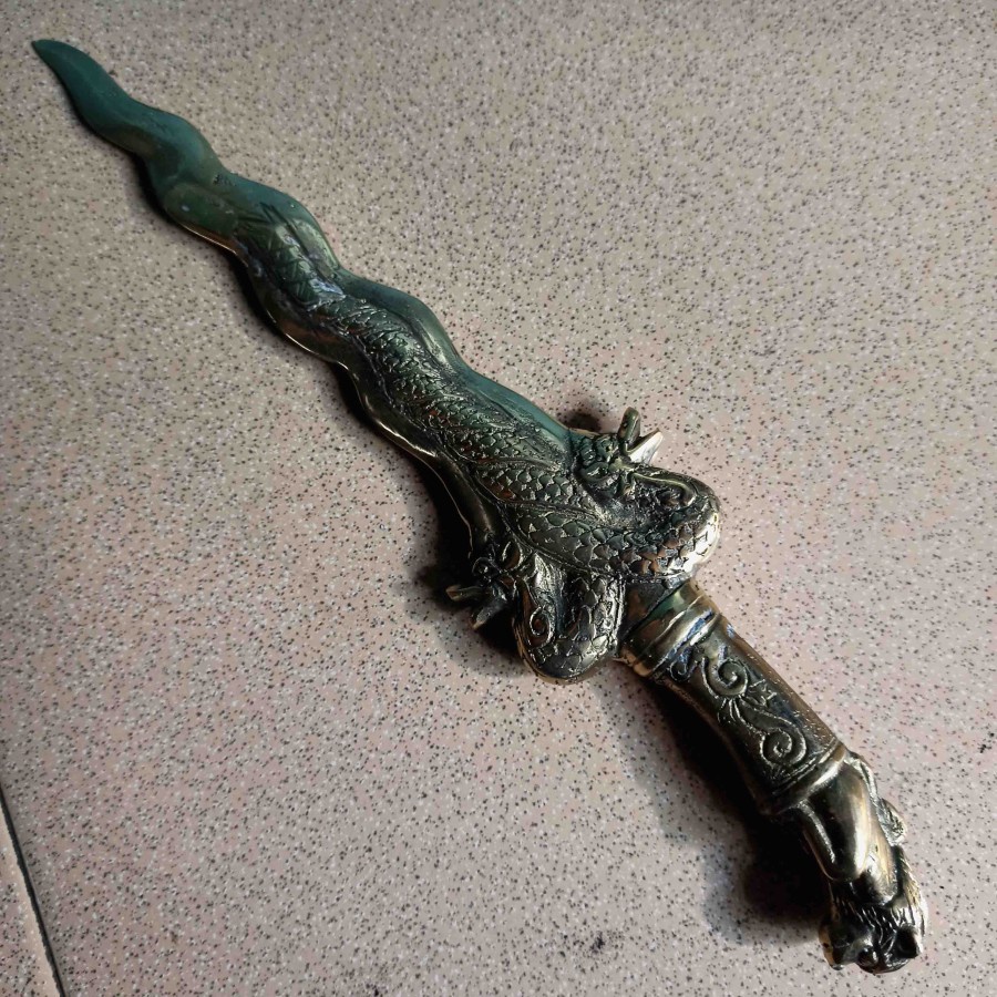Keris Naga Kembar Antik Unik Koleksi Kuningan Termurah