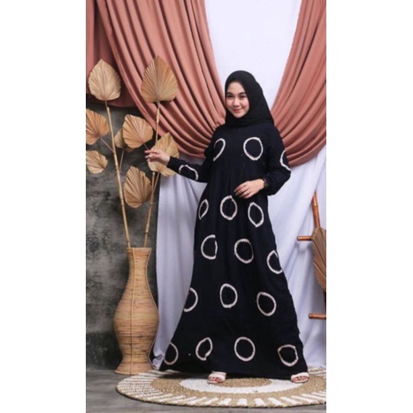 Gamis twill pelangi/gamis syari /gamis Rayon super abstrak malaman ukuran S M L XL XXL-Cincin
