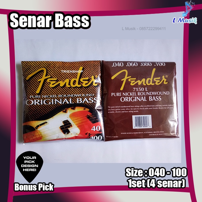 SENAR BASS FENDER PURE NICKEL ROUNDWOUND - ORIGINAL SENAR BASS 4 STRINGS