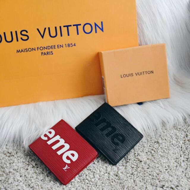 Wallet LV x Supreme Men Bi Fold Semprem Authentic