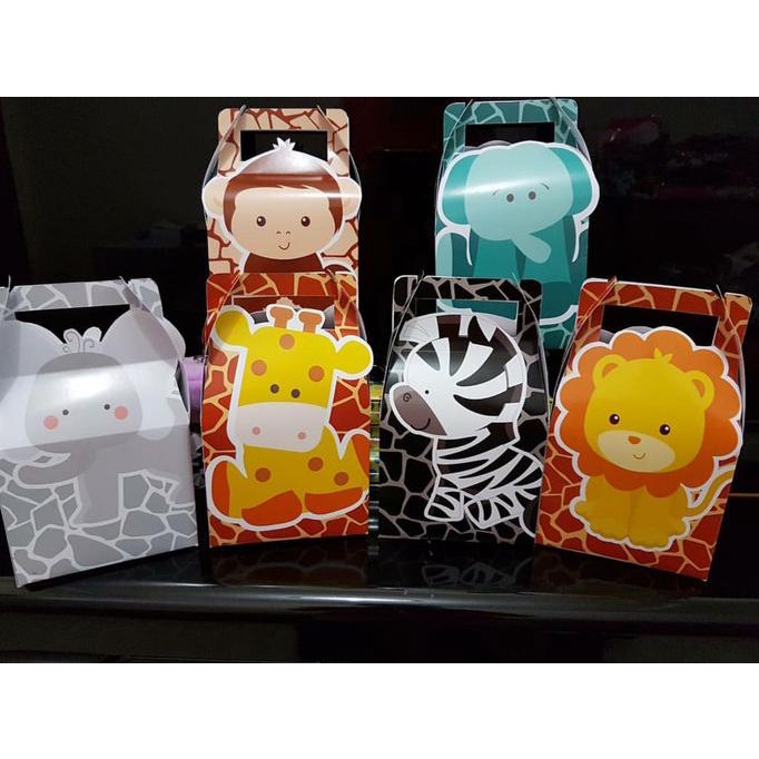 

[COD] Animals Ulang Tahun Gable Box Paper Box isi 12pc 15x8x23cm [COD]