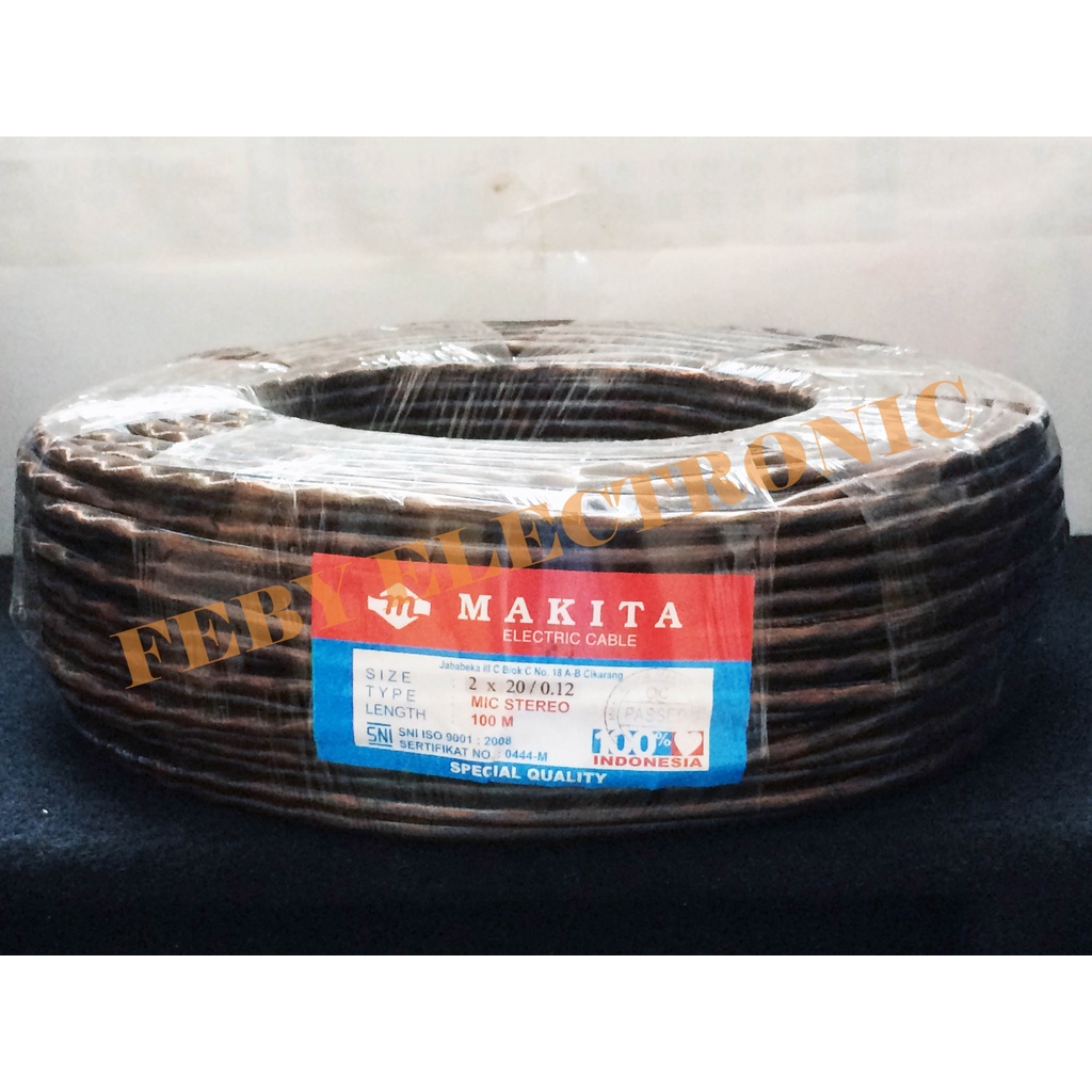 kabel mic makita stereo transparan 100 meter