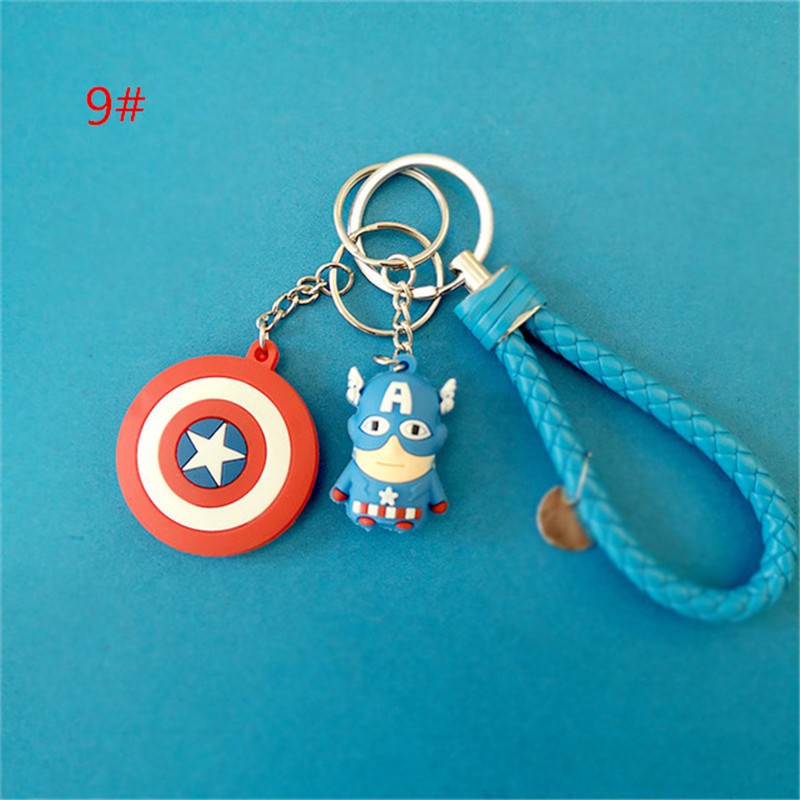 Gantungan Kunci Desain Kartun Superhero Marvel Avengers Batman Iron Man Spiderman 3d Bahan Pvc Untuk Anak