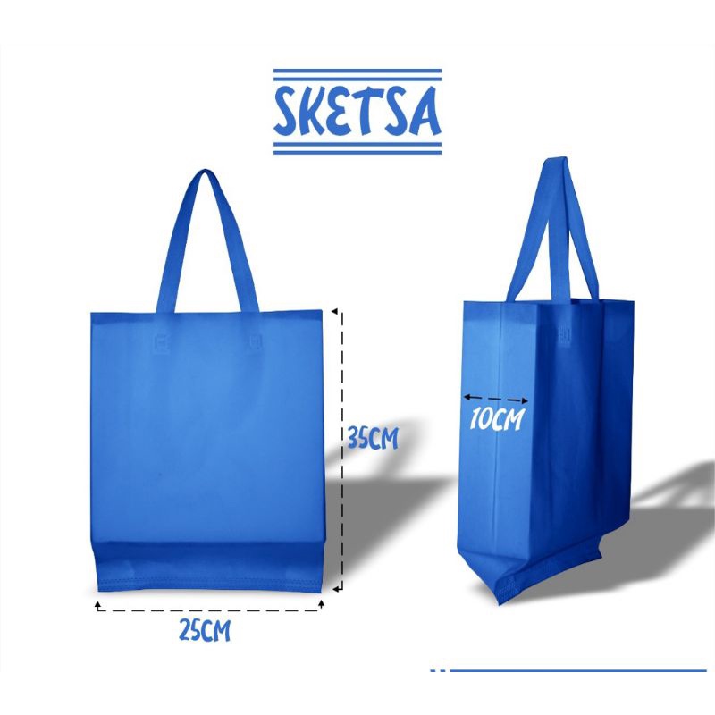 tas spunbon sablon goodybag custom 25×35×10