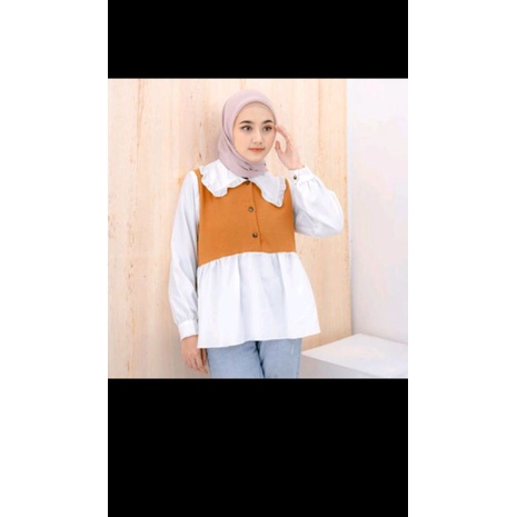 Pakaian wanita style korea -Blouse Tary -Atasan Wanita Muslim lengan panjang-2