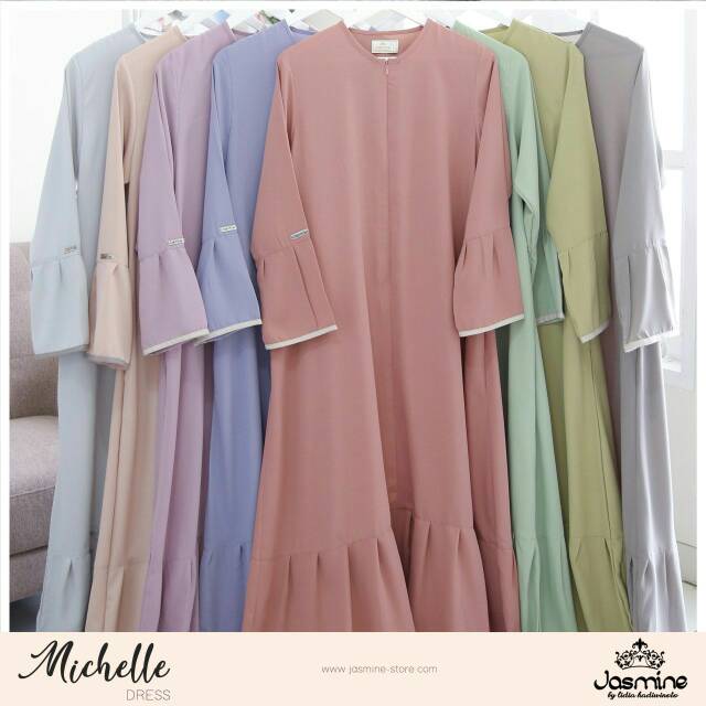 MICHELLE DRESS MUSLIM JASMINE ORIGINAL BRANDED-GAMIS JASMINE BYLIDIAHADIWINOTO