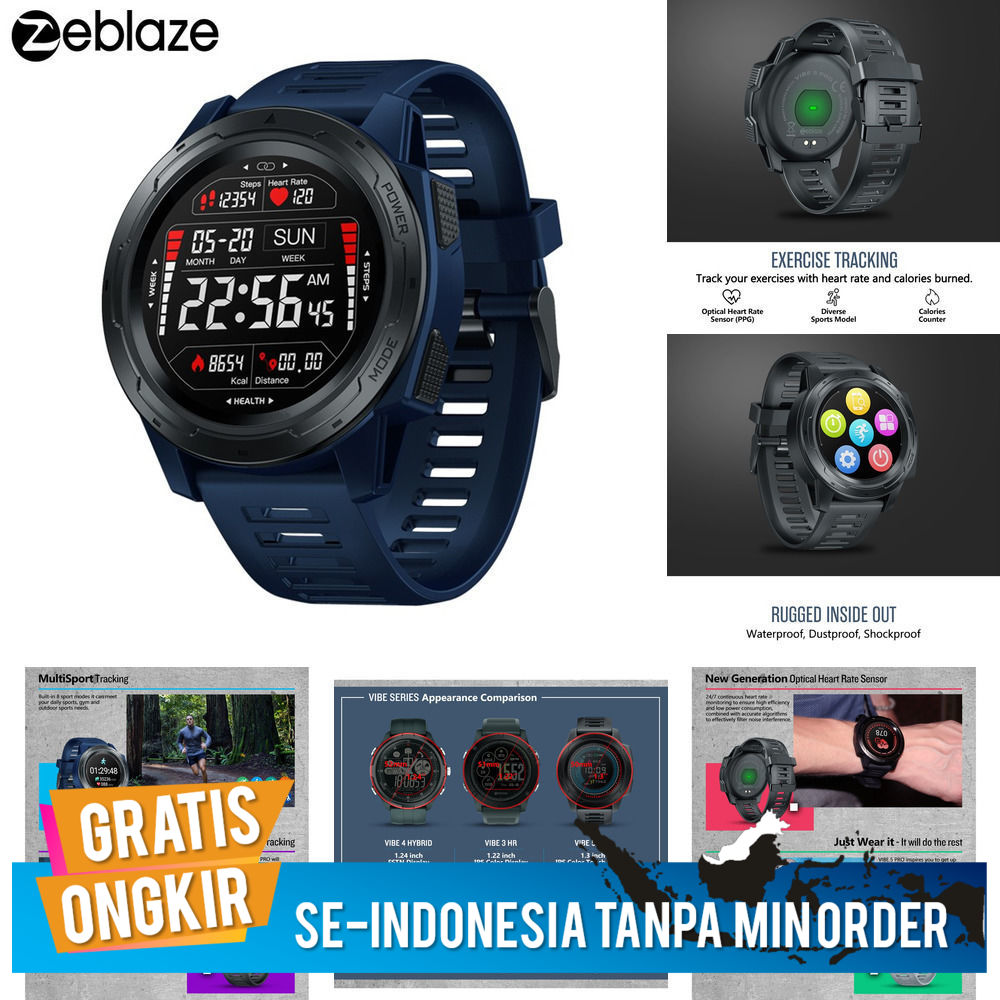 Smartwatch Sport dengan Layar Touch Screen  Monitor Detak Jantung Zeblaze Vibe 5 PRO