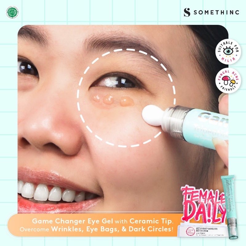 SOMETHINC GAME CHANGER Tripeptide Eye Concentrate Gel 20ML (Krim Mata, Penghilang Mata panda)