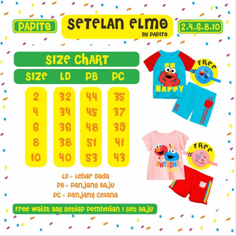 SET ELMO PAPITO SIZE 246810TH