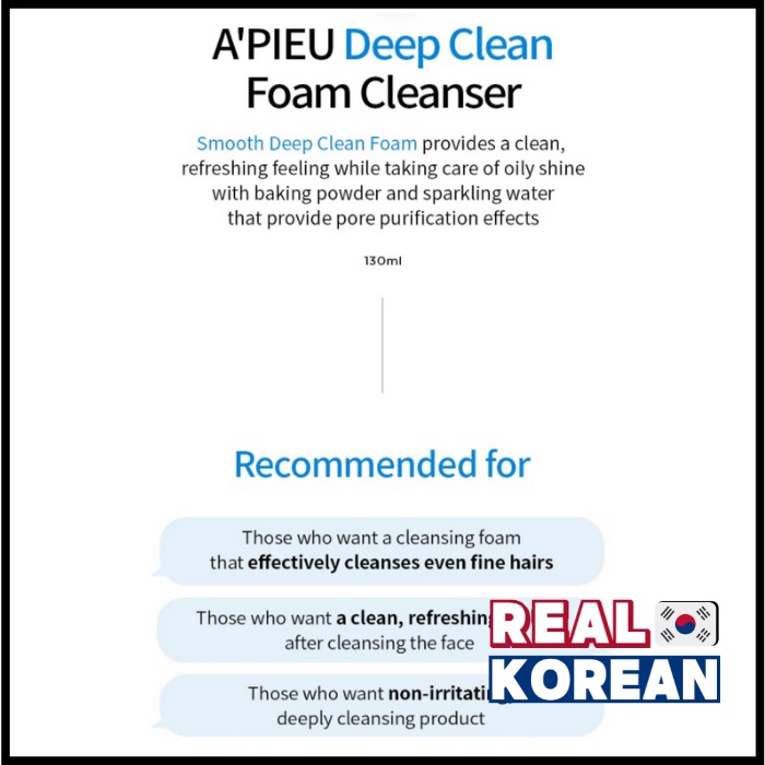 Apieu Deep Clean Foam Cleanser 130ml