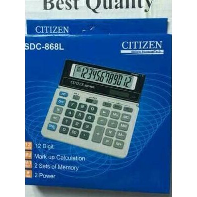 

☟ KALKULATOR/ CALCULATOR 12 DIGIT ANGKA CITIZEN SDC-868L ♂