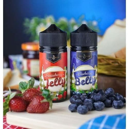 STRAWBERRY JELLY&amp;BLUEBERRY BELLY 100ML 3&amp;6mg by EMKAY BREWER berpita cukai