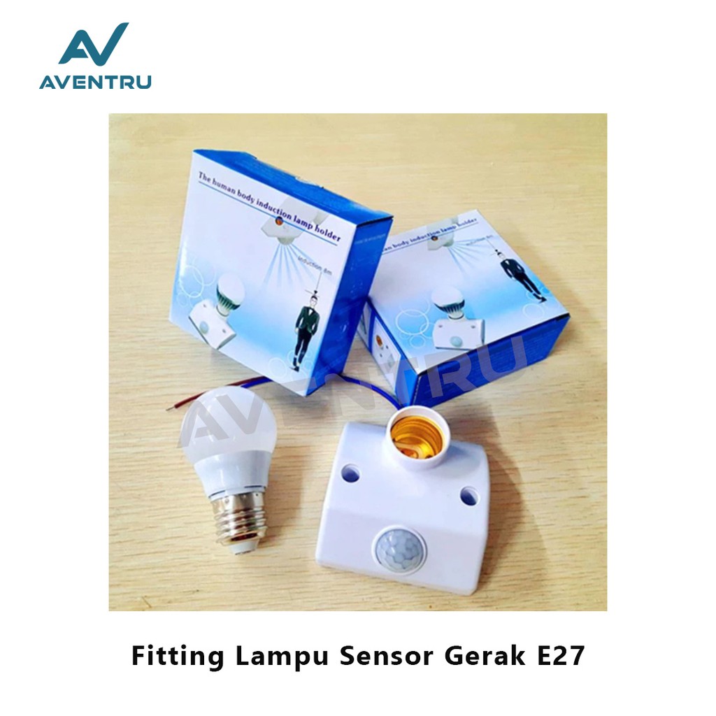 Smart Fitting Lampu Infrared PIR Motion Sensor Gerak E27