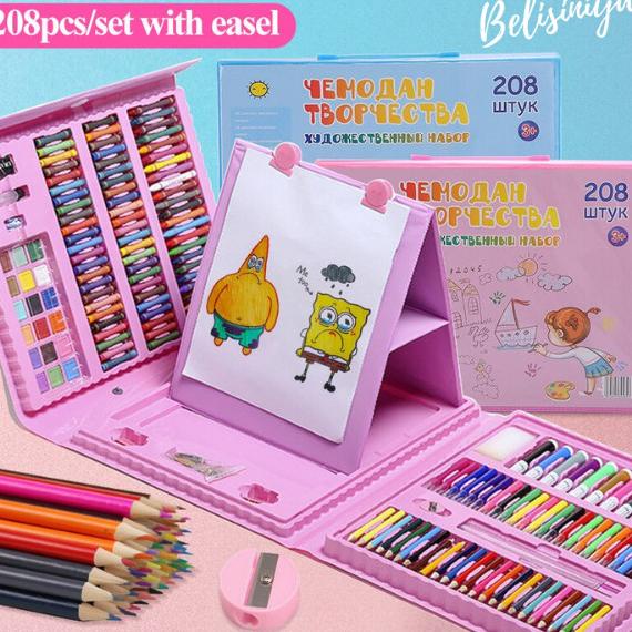 

Crayon Anak Set 208 Pcs Pensil Warna Alat Lukis Set Crayon Set