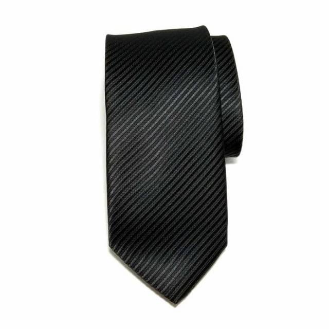 Dasi IMPORT Panjang Pria Hitam Lebar 3 Inch Motif Garis Salur Setelan Kerja kantor Black 7.5cm Polos