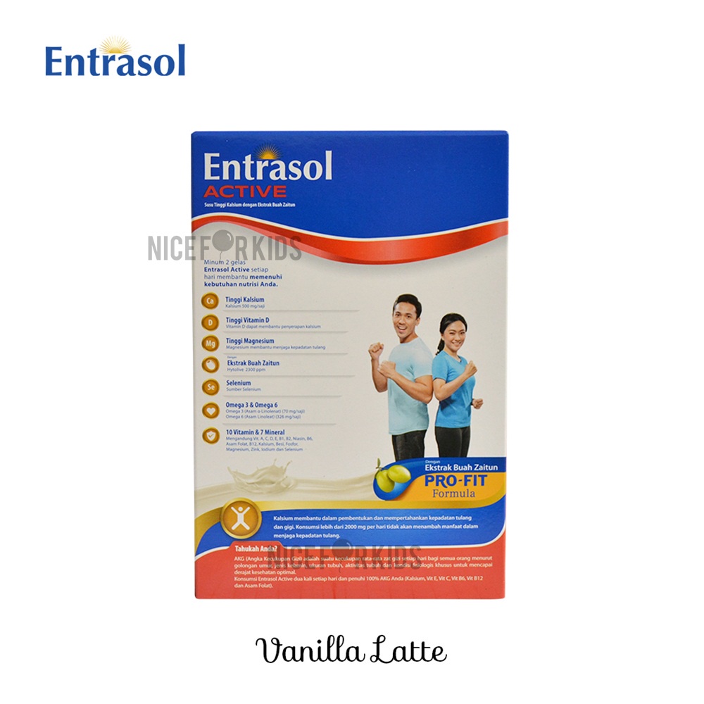 Entrasol Active Ukuran 350gr Susu Tinggi Kalsium Susu Pertumbuhan Usia Remaja