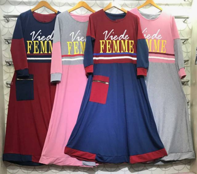 Femmy Maxy, maxi dress, gamis, long dress, dress muslim, motif Femme, kekinian gamis, gamis Jumbo