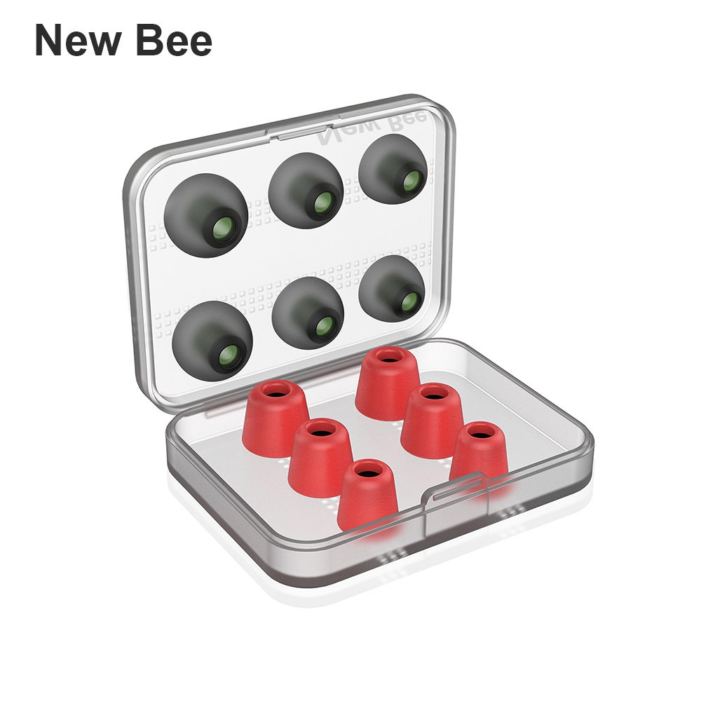 New Bee 3 Pasang Eartips Pengganti Bahan Memory Foam + 3 Pasang Earbud Silikon