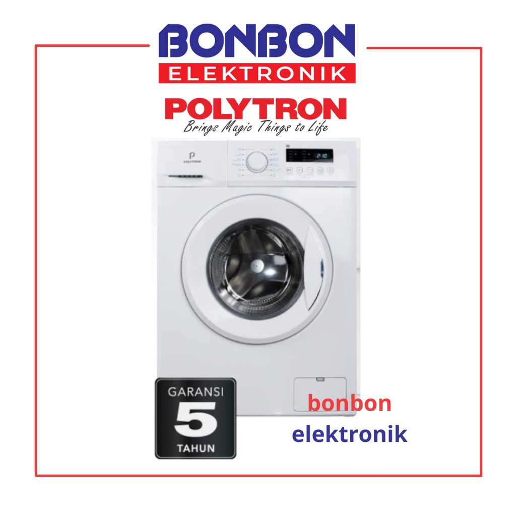 Polytron Mesin Cuci 1 Tabung Front Loading 8KG PFL 8051 / PFL8051