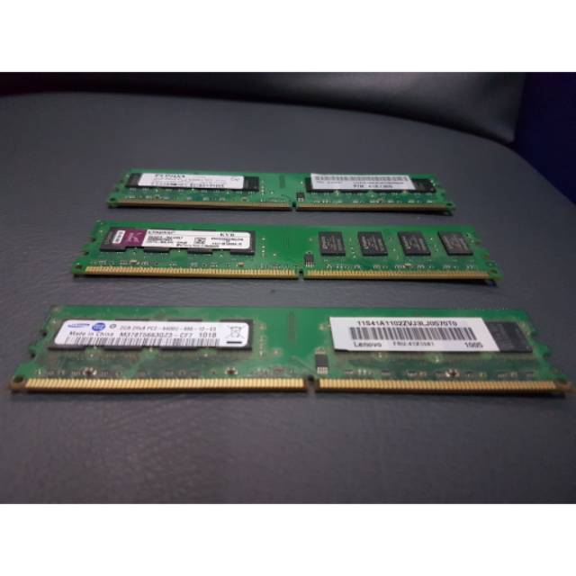 RAM Memory PC Desktop CPU 2GB DDR2 PC 5300U dan PC 6400U Merk Kingston, Samsung, Elpida dll