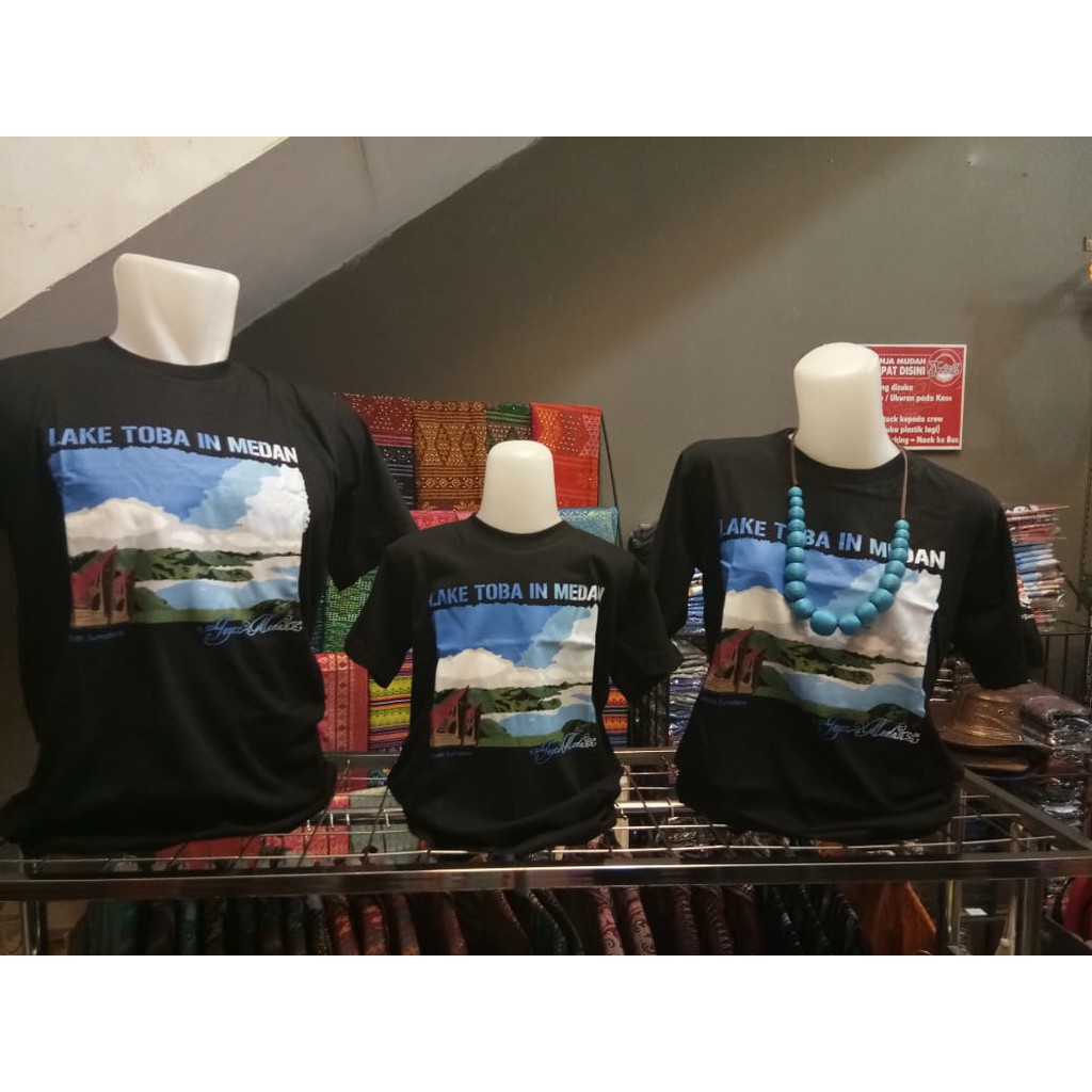 kaos dewasa pria dan wanita motif LAKE TOBA, batak medan etnik budaya (lake toba)