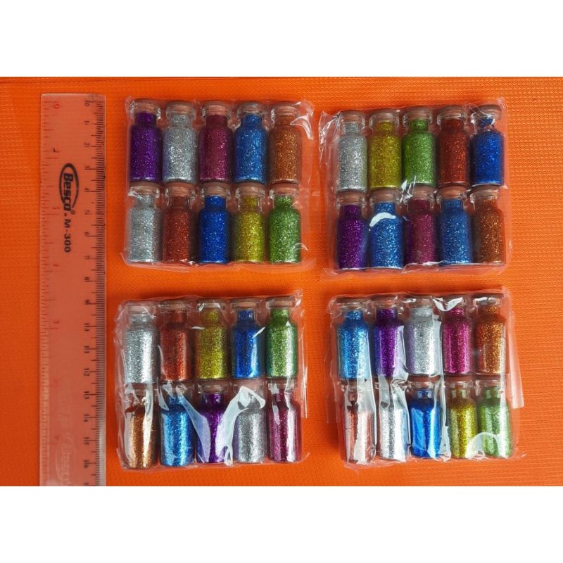 10PCS MAINAN GLITER BUBUK SERBUK TABUR