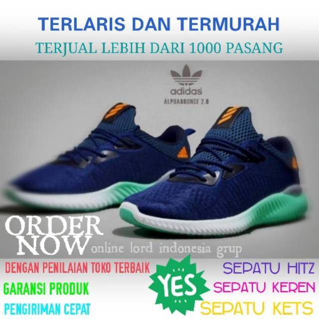 GROSIR BANGET SNEAKERS ADIDAS ALPHABOUNCE 2.0 IMPORT ADIDAS ALPHABOUNCE TERMURAH ADIDAS PRIA