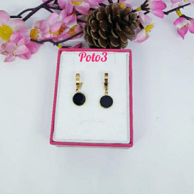 Anting Asli Titanium Fashion Korea Simple Anti Karat &amp; Alergi